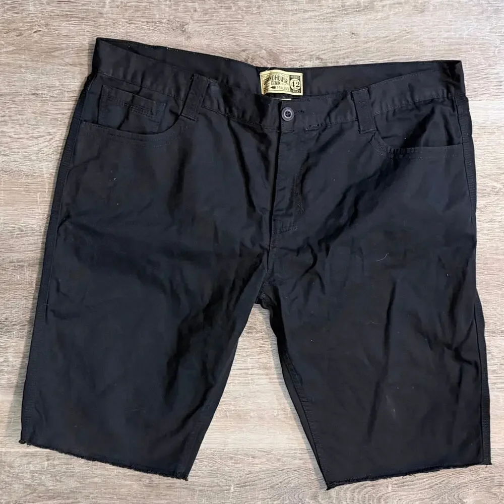 Grindhouse Denim Black Shorts Men’s Size 42 frayed hem skater emo goth Y2K